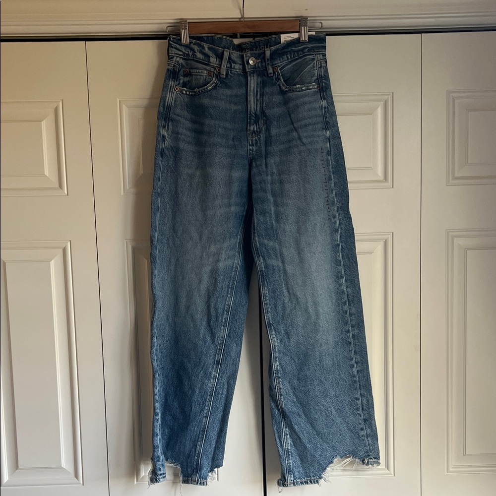 American Eagle Outfitters Baggy Wide Leg Blue Jeans